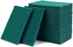 100 Pack - Heavy Duty Scouring Pad, Green Scrubbing Pads Bulk, 3 X 4 100 Pack