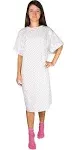 Hospital Gown Back Tie - Blue or White - 3 Pack (White)