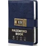 WEMATE Password Book with Lock, Password Book with Alphabetical Tabs 600+ Password Spaces, Password Logbook with Lock, Password Keeper for Computer 4.33 X 6.18 Inch Grey