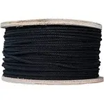 1/8&#034;x 300ft.Unglazed Black Cotton Polyester Braided Tie Line Rope