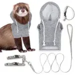 Ferret Sweater, Leash and Collar Set - Ferret Costume - Ferret Accessories - Small Ferret Clothes - Clothes for Ferrets - Ferret Stuff - Hoodies for Ferrets with Leash, Harness, and Collar