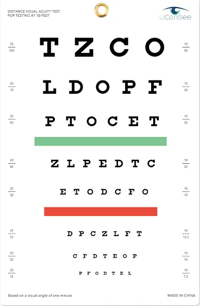 Snellen Eye Chart, Eye Charts for Eye Exams 20 Feet 22×11 Inches, Low Vision Eye Test Charts for Wall Décor Kids Gifts