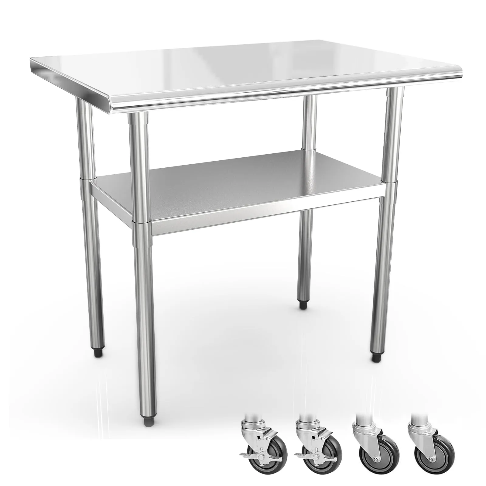 Heavy Duty NSF Stainless Steel Work Table with Wheels