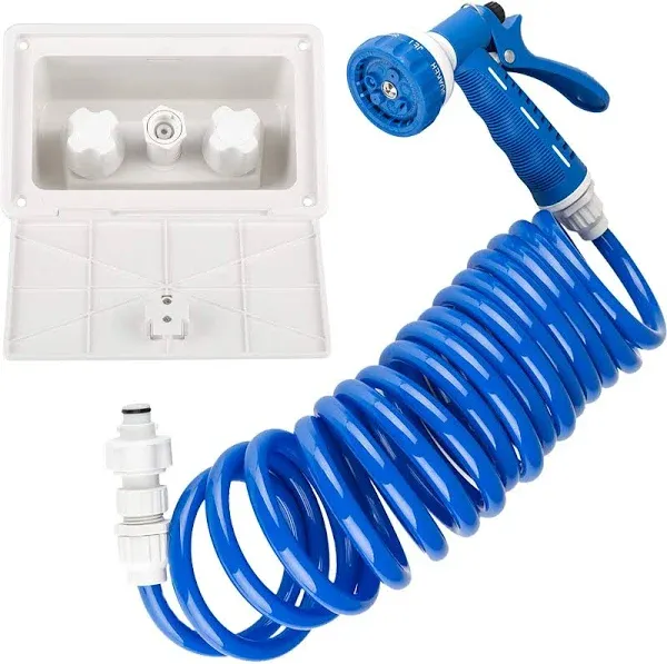 RV Washdown Hose Dura Faucet w/ Spray Box DF-SA189-WT - Kit NEW IN BOX