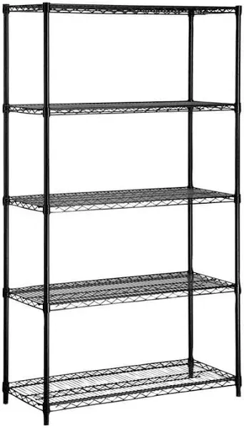 Honey Can Do 5-Tier Adjustable Shelving Unit, 72""H x 16""W x 36""D, Chrome