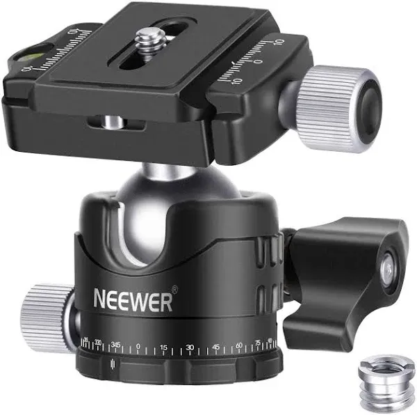 Neewer Professional Low Profile Tripod Ball Head 360 Degree Panoramic Rotating