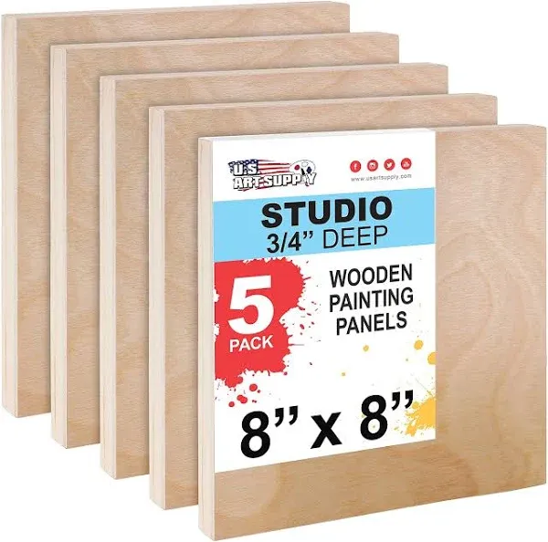 &#034;Artisan&#039;s Choice Birch Wood Paint Pouring Panel Boards - Set of 5 (8&#034; x 10&#034;, 3/