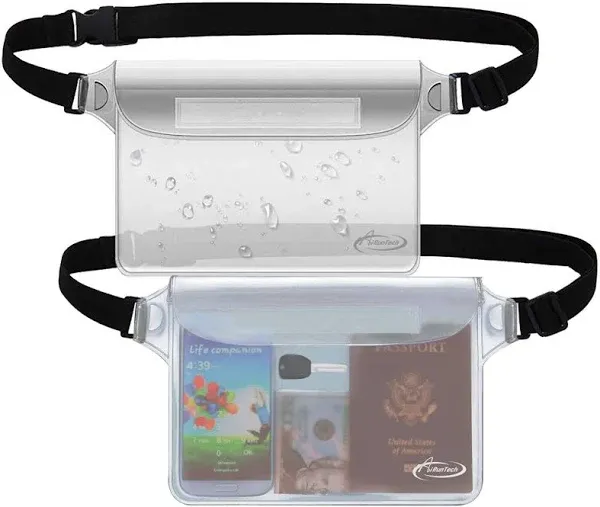 Airuntech Waterproof Pouch with Waist Strap (2 Pack)