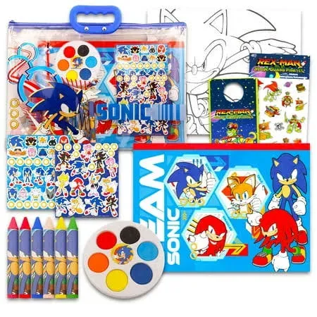 Sonic The Hedgehog Drawing and Painting Set for Boys - Sonic Gift Bundle with...