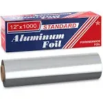 Standard Premium Aluminum Foil | 12”x1000 Feet Long | Industrial Size and Strength | Commercial Grade & Length Foil Wrap for Food Service Industry and Home Use| Strong Silver Foil (4 Pack)