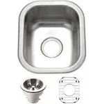 HOUZER CS-1307-C Club Bar Sink with Accessory Combo Pack, Stainless Steel