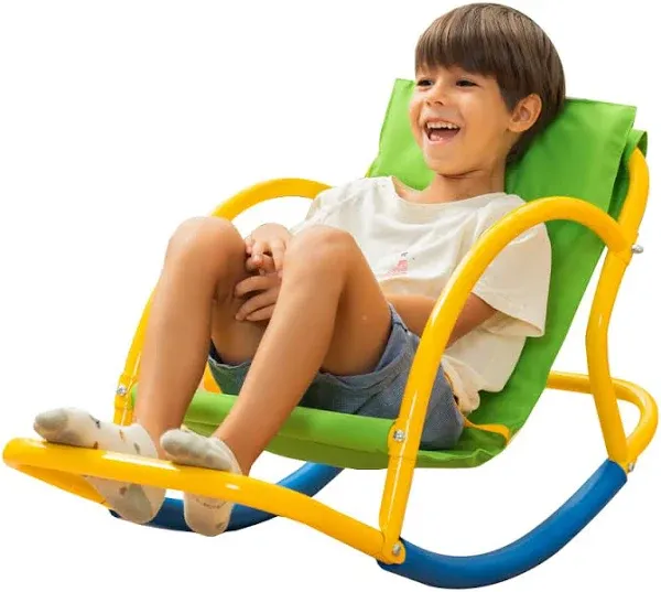 Platports Kids Saucer Chair Seesaw - Teeter Totter for Outdoor Play - Toddler Chaise Lounge Reading Chair - Playground Equipment for Home, Backyard,