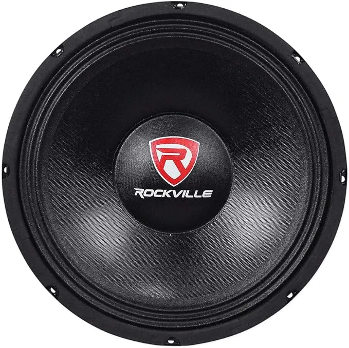 RockvilIe RVP12W4 600 Watt 12" Mid-Bass Driver Car Audio Speaker Mid-Range Black