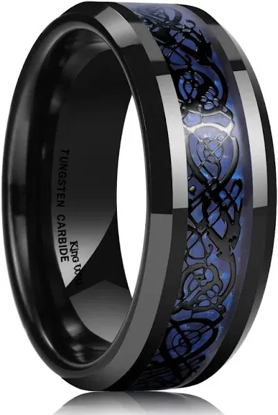 8mm Men&#039;s or Ladies Tungsten carbide Celtic Knot Dragon Wedding Band Ring 