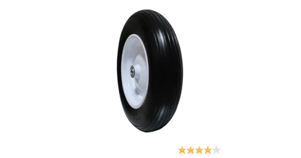 4.00-6 Tire Flat Free,13" Wheelbarrow Tires and wheels, installed 3/4" Bearing with Extra 5/8" Bearing, 1.75"- 6" Center Hub,Replacement for Garden Outdoor Cart Trolley Dolly Wagon (1 Pack)