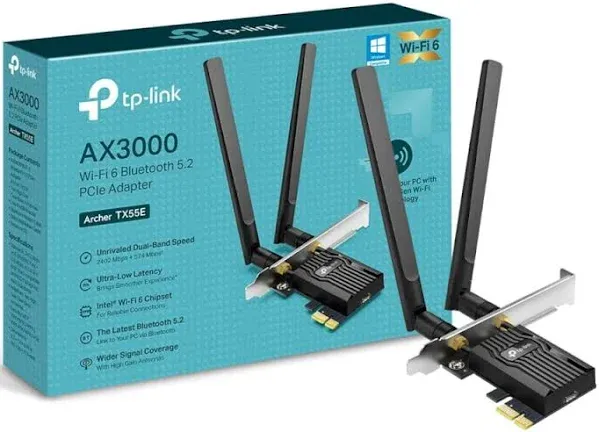 TP-Link Archer AX3000 Wi-Fi 6 Bluetooth 5.2 PCIe Adapter 8TP10437264