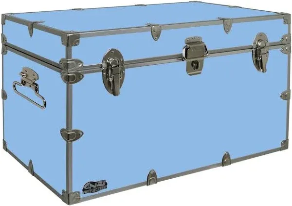 C&N Footlockers - XL Graduate Storage Trunk - Made in the USA - STEEL Footlocker for College Dorm Room & Summer Camp - 32 x 18 x 18.5 Inches (Teal)