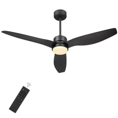 52" 3-Blade Modern Dimmable LED Ceiling Fan with Remote