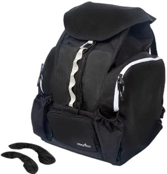 Athletico Hockey Backpack Large for Equipment w/ Flex Skate Blade Covers Black