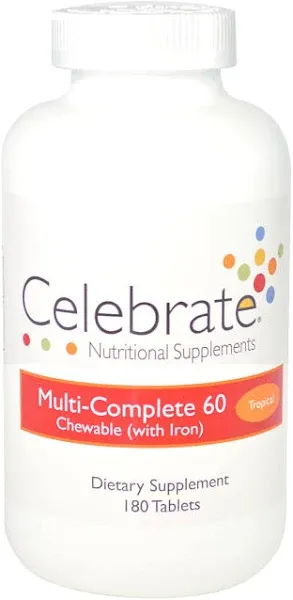 Multi-Complete 60 Bariatric Chewable Multivitamin with Iron, Tropical