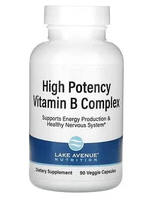 Lake Avenue Nutrition, High Potency VitaminBComple<wbr/>x, 90VegCaps, Expiry:2026