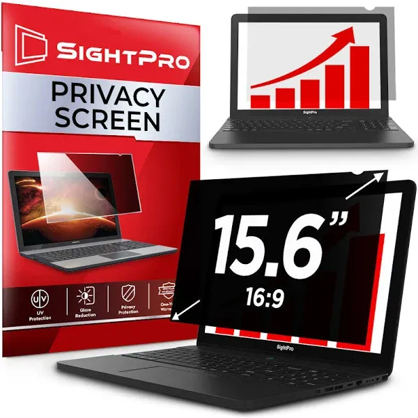 SightPro 15.6 inch Laptop Privacy Screen Filter for 16:9 Widescreen Display - Computer Monitor Privacy and Anti-Glare Protector