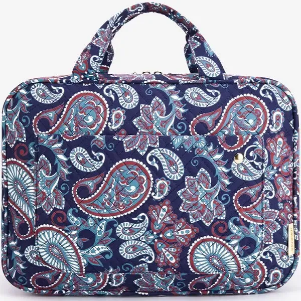  Toiletry Bag Travel Bag with Hanging Hook, Water-resistan<wbr/>t Large Red Paisley