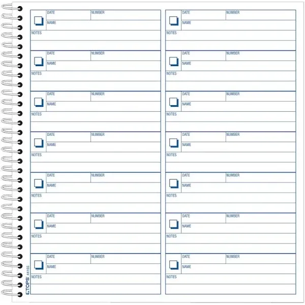 Voice Mail Log Book, 8 1/2 X 8-1/4, 1,400-Message Book