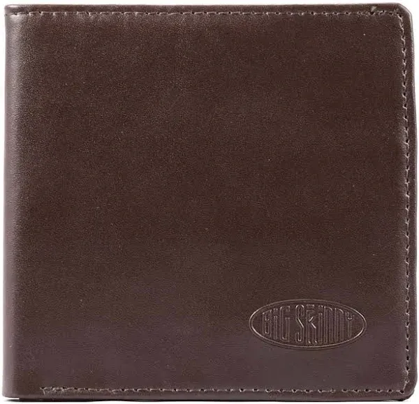 Big Skinny Men's World Leather Bi-Fold Slim Wallet