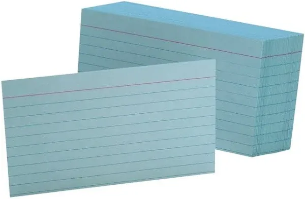 Oxford Ruled Index Cards, 3 x 5, Blue, 100/Pack