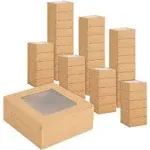 Juvale 50 Pack Kraft Pastry Boxes with Window, Cupcake Box for Bakery, Cookies, 6 x 2.5 Inches