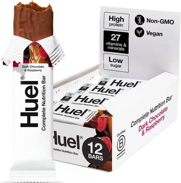 Huel Complete Nutrition Vegan Protein Bars Chocolate 13g Protein, 27 Vitamins and Minerals