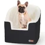 K&H Pet Products 100546597 Bucket Booster Dog Car Seat with Dog Seat Belt for Car-Small Black/Cream