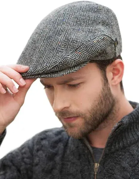 Mucros Weavers Irish Flat Cap Men&#039;s Trinity 100% Wool Tweed Hat Made in Ireland