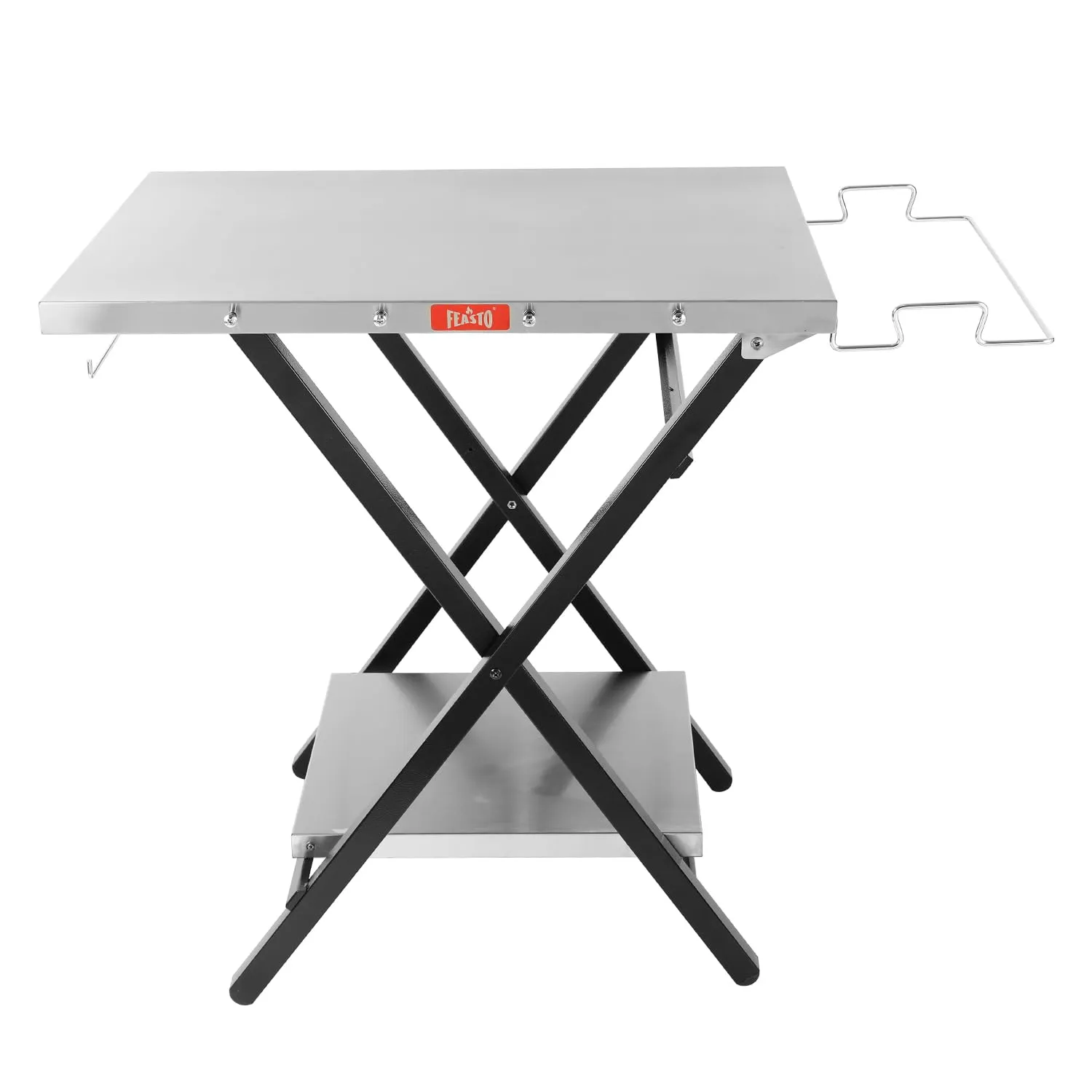 FEASTO Foldable Prep Table 30&#034;Lx30.5&#034;H Portable Multi-Function<wbr/>al Durable Silver