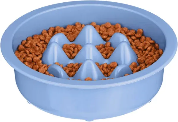 The Niner Slow Feed Bowl - Raised Peaks Slow Down Pets Eating - Fits Elevated Feeders Including Neater Feeder Large Sizes - Gentle on Teeth and Gums - Holds up to 2 Cups (Gunmetal Grey)