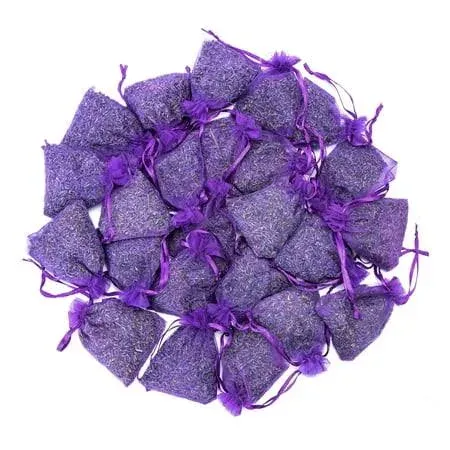 French Lavender Sachets for Drawers and Value Bag 24 Sachets Purple Sachet