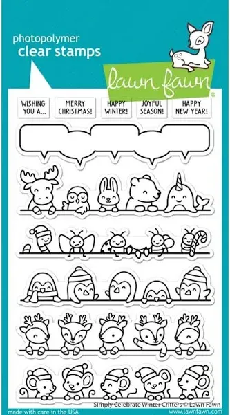 Lawn Fawn Simply Celebrate Winter Critters Clear Stamp Set