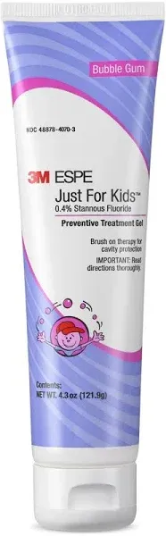 3M 70201054155 Just For Kids 0.4% Stannous Fluoride Brush On Gel, Extra Cavity Protection, 4.3 oz