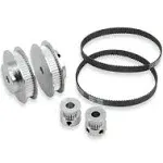 Zeberoxyz 2pcs Set GT2 Synchronous Wheel 20&60 Teeth 6.35mm Bore Aluminum Timing Pulley with 2pcs Length 200mm Width 6mm Belt (20-60T-6.35B-6)