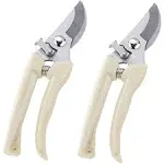 Bypass Garden Pruning Shears - 2 Pack Ultra Lightweight Hand Pruners Make Cut...