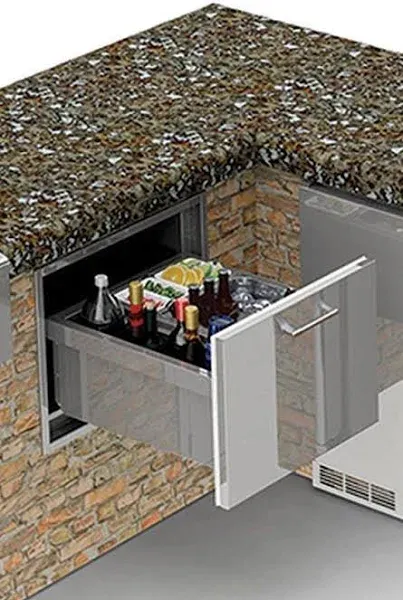 Alfresco AXE-ID Under Counter Ice Drawer and Insulating Beverage Center