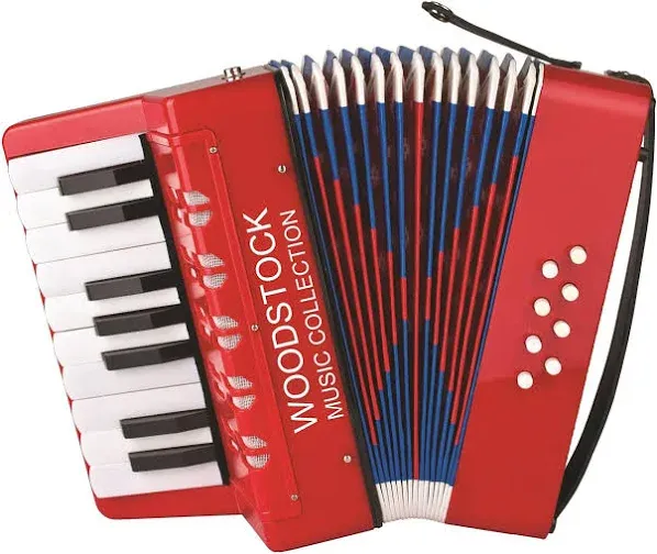 Woodstock Junior Accordion, 17 Piano Keys 8 Bass Buttons, Junior w/ Keyboard