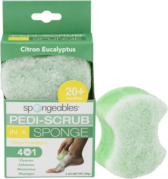 Citron Eucalyptus, Spongeables 5+ Pedi-Scrub In A Sponge