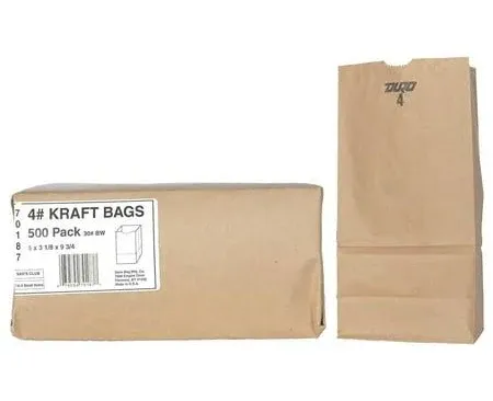 Kraft Paper Bags FSC - MADE IN USA (500ct, 4 lb)