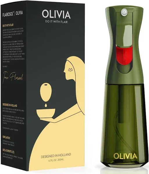 FLAIROSOL OLIVIA Oil Sprayer for Cooking 200ml Glass 6.8 Ounces Olive Green NIB