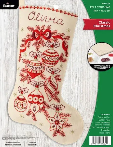 Bucilla Felt Stocking Applique Kit