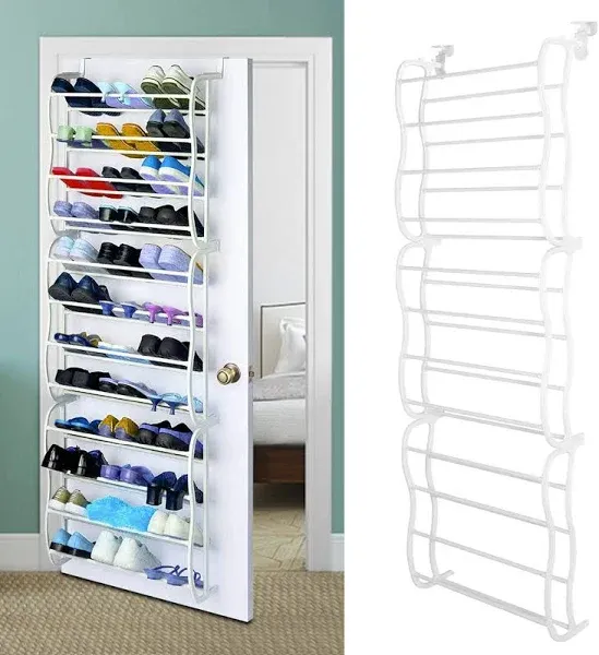 Bed Bath n More 12-Tier Over The Door 36 Pair Shoe Rack