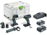 Festool 577616 Impact Driver and Drill set TID 18 HPC I-Set TPC 18/4 18V 4.0 Ah