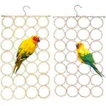 2 Packs Parrot Swing Hanging Toys, Bird Climbing Rope Net Ladders Small Medium Pet Activity Toy Suitable for Parakeet,Cockatiel,Cockatoo,Conure,Mini